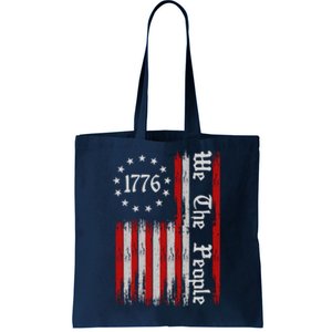 We The People 1776 Distressed USA American Flag Tote Bag