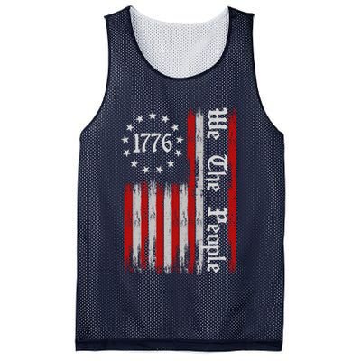 We The People 1776 Distressed USA American Flag Mesh Reversible Basketball Jersey Tank