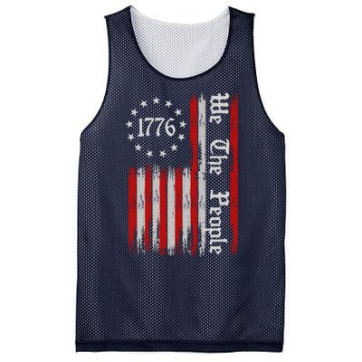 We The People 1776 Distressed USA American Flag Mesh Reversible Basketball Jersey Tank