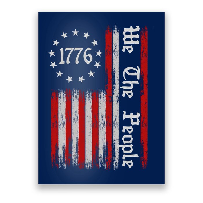 We The People 1776 Distressed USA American Flag Poster