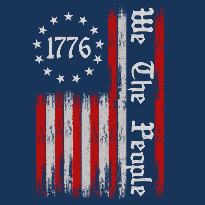 We The People 1776 Distressed USA American Flag Poster
