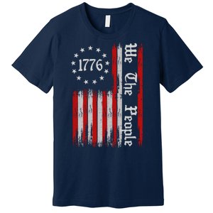 We The People 1776 Distressed USA American Flag Premium T-Shirt