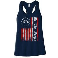 We The People 1776 Distressed USA American Flag Women's Racerback Tank