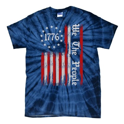 We The People 1776 Distressed USA American Flag Tie-Dye T-Shirt