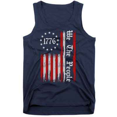 We The People 1776 Distressed USA American Flag Tank Top