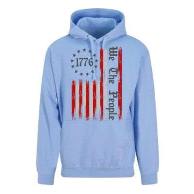 We The People 1776 Distressed USA American Flag Unisex Surf Hoodie