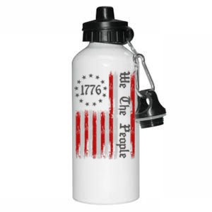 We The People 1776 Distressed USA American Flag Aluminum Water Bottle