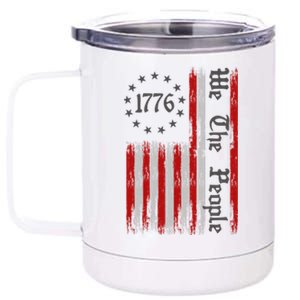 We The People 1776 Distressed USA American Flag 12 oz Stainless Steel Tumbler Cup