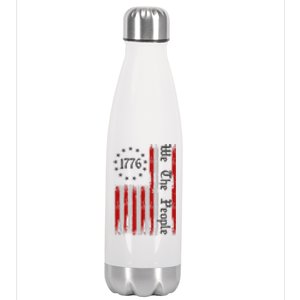 We The People 1776 Distressed USA American Flag Stainless Steel Insulated Water Bottle