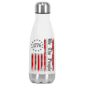 We The People 1776 Distressed USA American Flag Stainless Steel Insulated Water Bottle