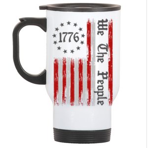 We The People 1776 Distressed USA American Flag Stainless Steel Travel Mug