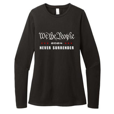 We The People Never Surrender 2024 Trump Usa Patriotic Cool Gift Womens CVC Long Sleeve Shirt