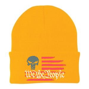 We The People US Flag Skull Knit Cap Winter Beanie