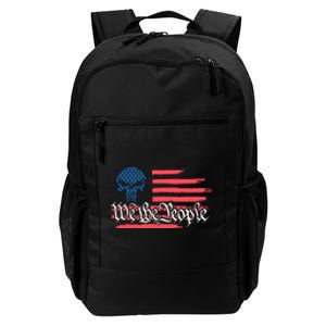 We The People US Flag Skull Daily Commute Backpack