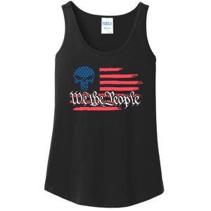 We The People US Flag Skull Ladies Essential Tank