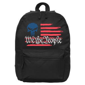 We The People US Flag Skull 16 in Basic Backpack