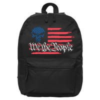 We The People US Flag Skull 16 in Basic Backpack