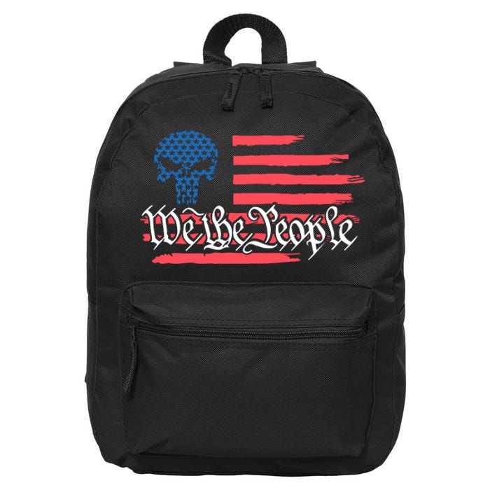 We The People US Flag Skull 16 in Basic Backpack