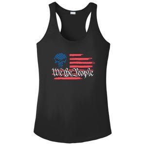 We The People US Flag Skull Ladies PosiCharge Competitor Racerback Tank