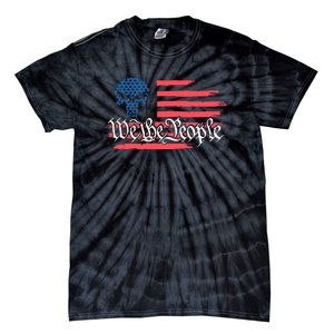 We The People US Flag Skull Tie-Dye T-Shirt