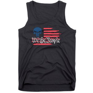 We The People US Flag Skull Tank Top