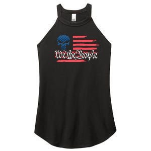 We The People US Flag Skull Women's Perfect Tri Rocker Tank