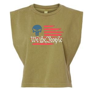 We The People US Flag Skull Garment-Dyed Women's Muscle Tee