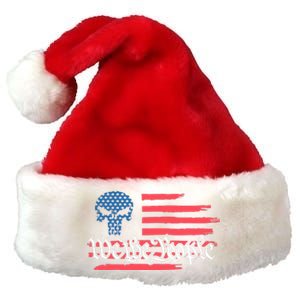 We The People US Flag Skull Premium Christmas Santa Hat