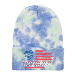 We The People US Flag Skull Tie Dye 12in Knit Beanie