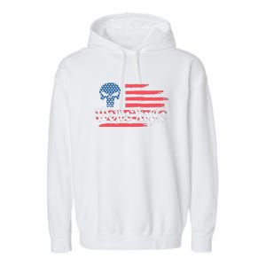 We The People US Flag Skull Garment-Dyed Fleece Hoodie