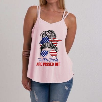 We The People Are Pissed Messy Bun Hair Women's Strappy Tank