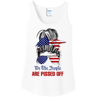 We The People Are Pissed Messy Bun Hair Ladies Essential Tank