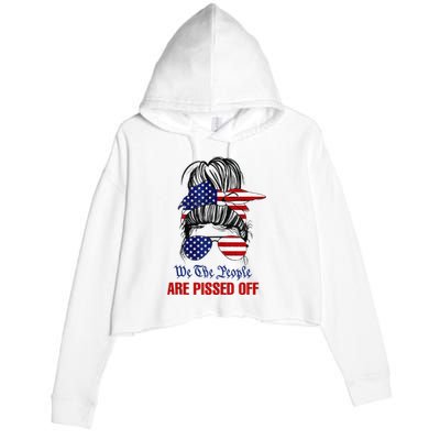 We The People Are Pissed Messy Bun Hair Crop Fleece Hoodie