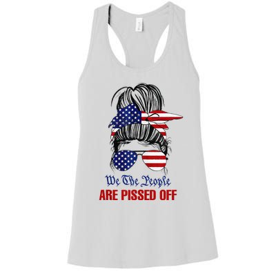 We The People Are Pissed Messy Bun Hair Women's Racerback Tank