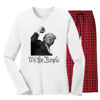 We The People Support Donald Trump Women's Long Sleeve Flannel Pajama Set 