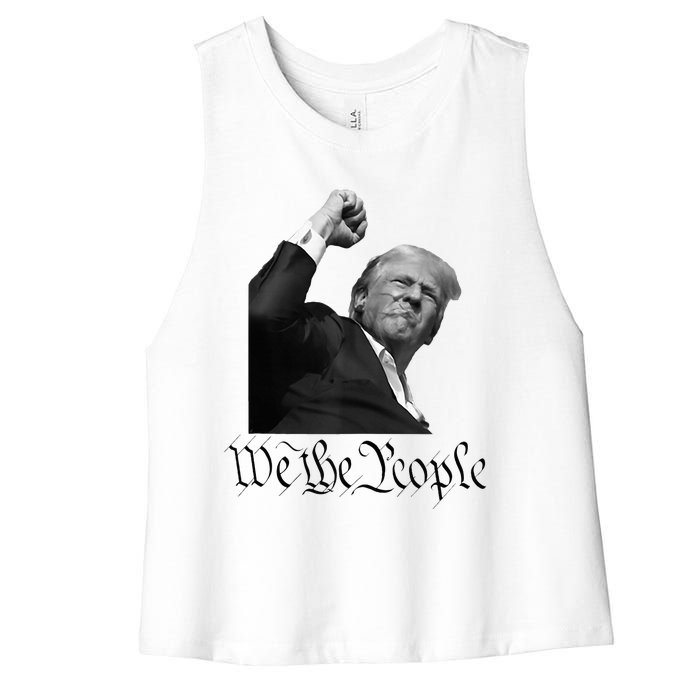 We The People Support Donald Trump Women's Racerback Cropped Tank