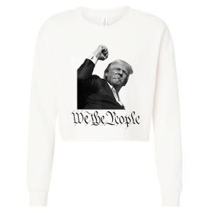 We The People Support Donald Trump Cropped Pullover Crew