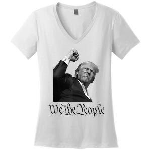 We The People Support Donald Trump Women's V-Neck T-Shirt