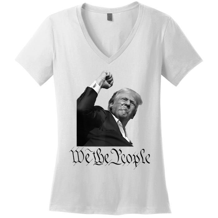 We The People Support Donald Trump Women's V-Neck T-Shirt