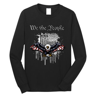 We The People Patriotic Eagle American Flag 4th July Long Sleeve Shirt