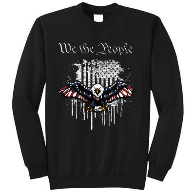 We The People Patriotic Eagle American Flag 4th July Tall Sweatshirt