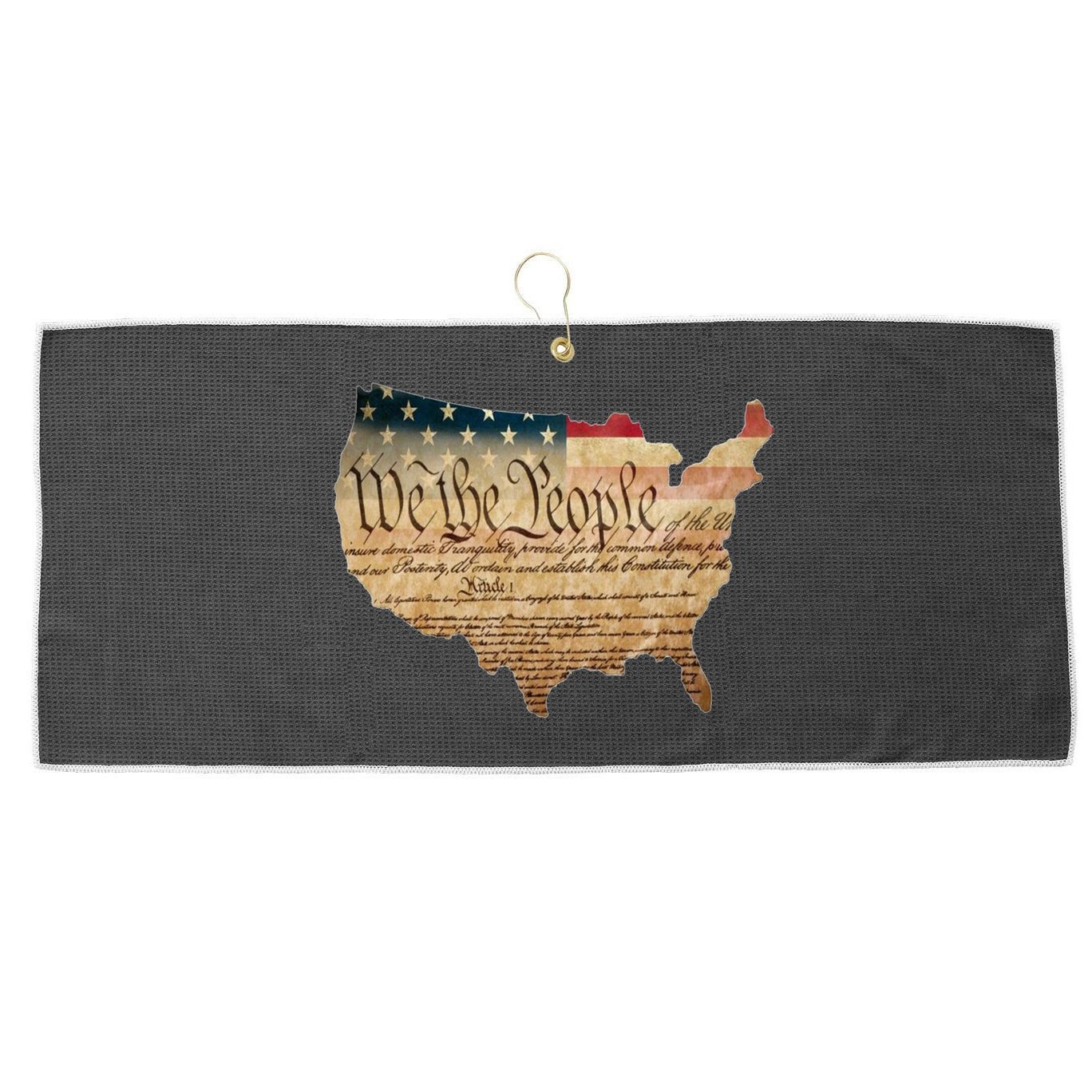 We The People Constitution Usa Flag 2nd Adt Gun Rights Gift Large Microfiber Waffle Golf Towel