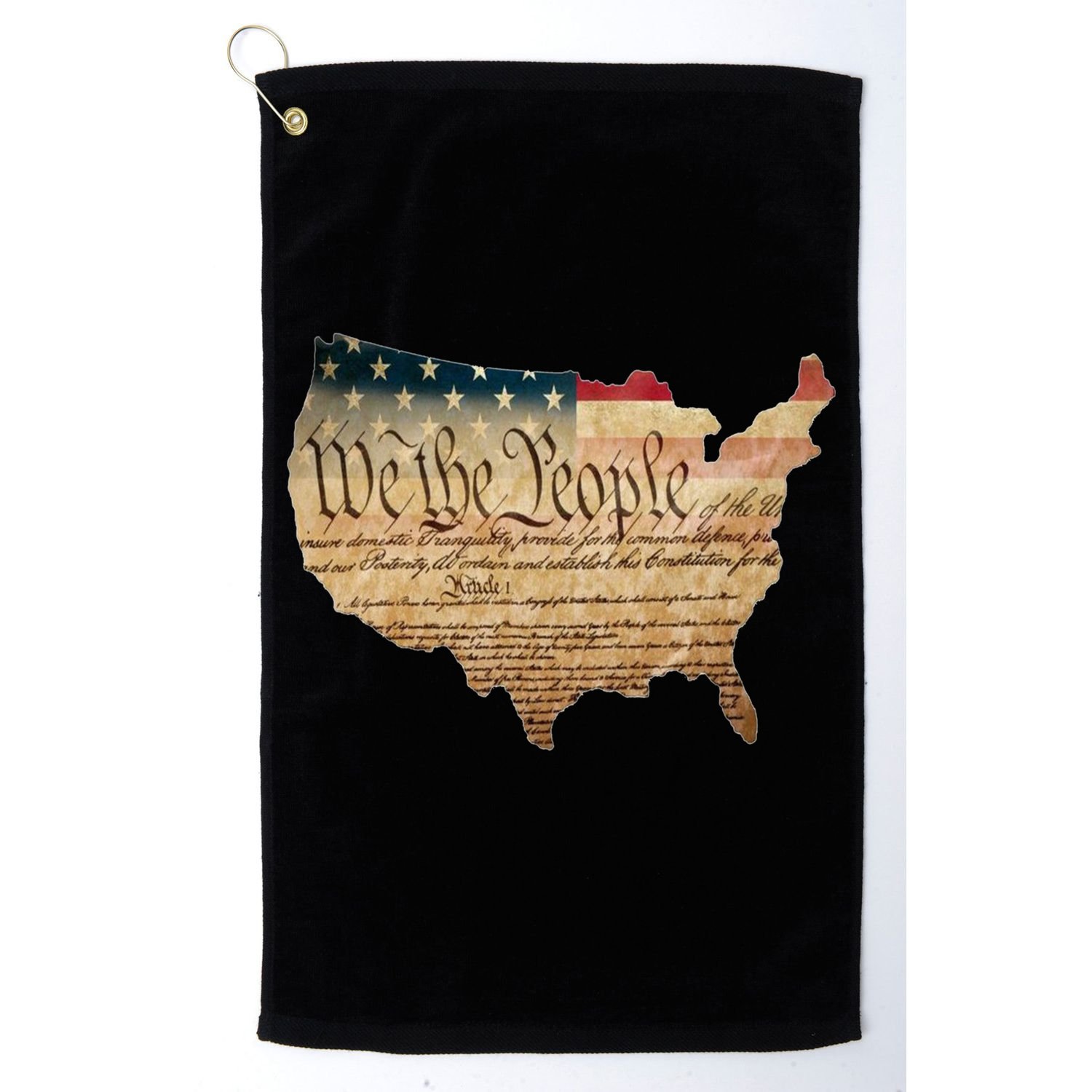 We The People Constitution Usa Flag 2nd Adt Gun Rights Gift Golf Towel