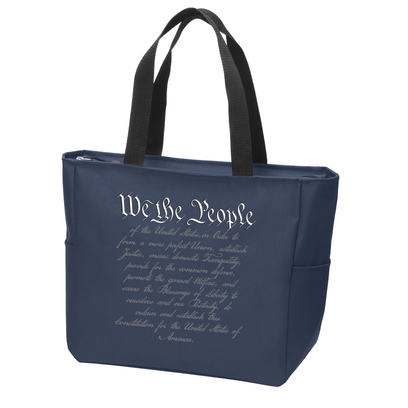 We The People US Constitution 4th Of July Patriotic Zip Tote Bag