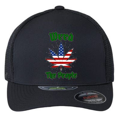 Weed The People Marijuana Usa Flag Funny Flexfit Unipanel Trucker Cap