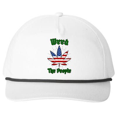 Weed The People Marijuana Usa Flag Funny Snapback Five-Panel Rope Hat