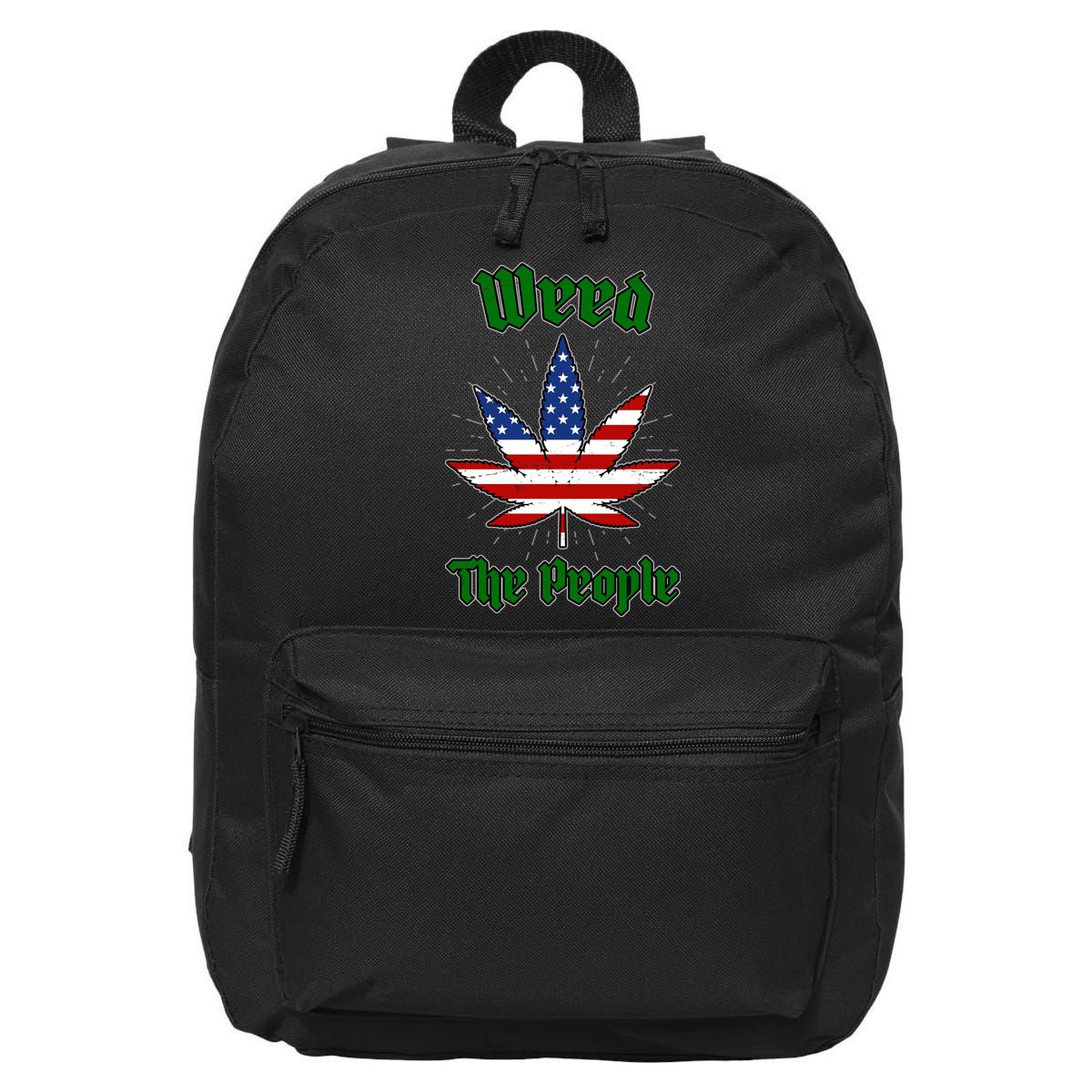 Weed The People Marijuana Usa Flag Funny 16 in Basic Backpack