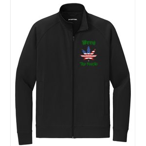 Weed The People Marijuana Usa Flag Funny Stretch Full-Zip Cadet Jacket