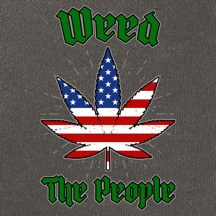 Weed The People Marijuana Usa Flag Funny Cotton Canvas Backpack
