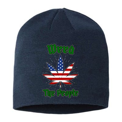 Weed The People Marijuana Usa Flag Funny Sustainable Beanie